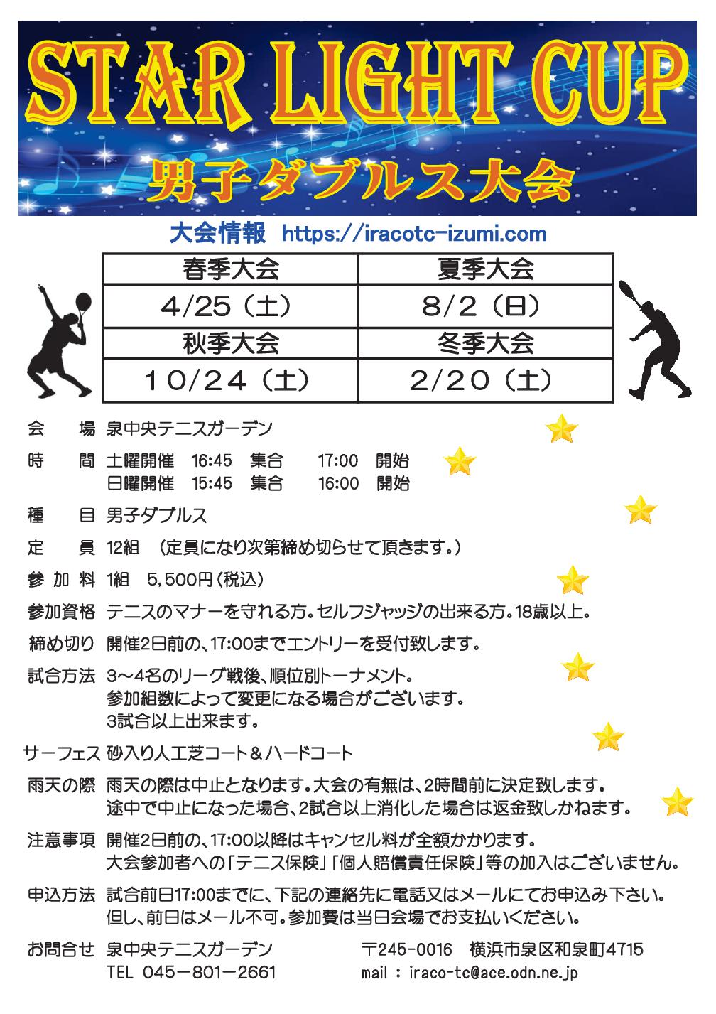 15 - &#x1f6b9;&#x1f6b9;「STAR LIGHT CUP」男子ダブルス大会