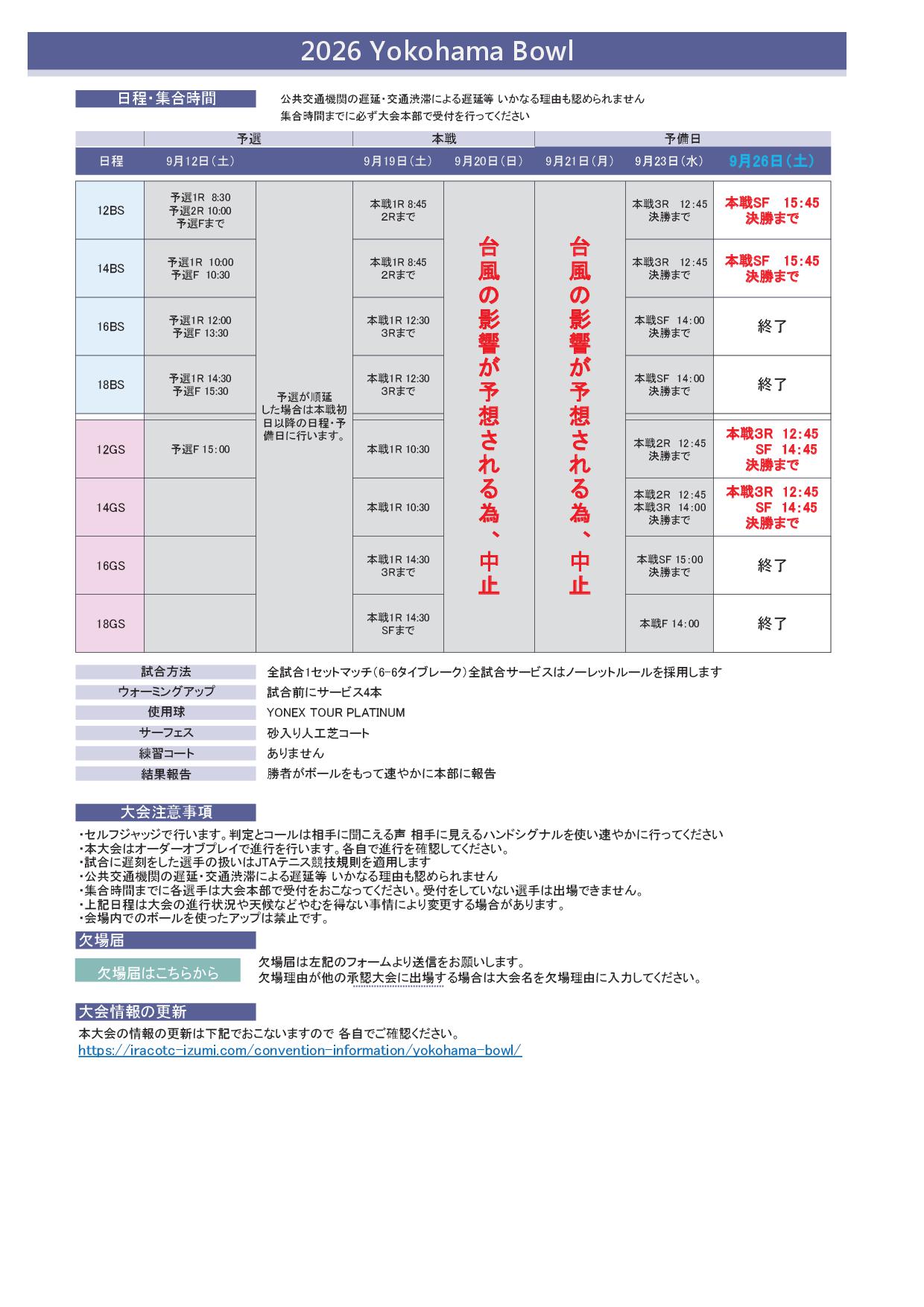 2026Yokohama Bowl【KTAジュニアランキング対象大会】 2026 YOKOHAMAinfo 26日 1 1 - 2026Yokohama Bowl【KTAジュニアランキング対象大会】